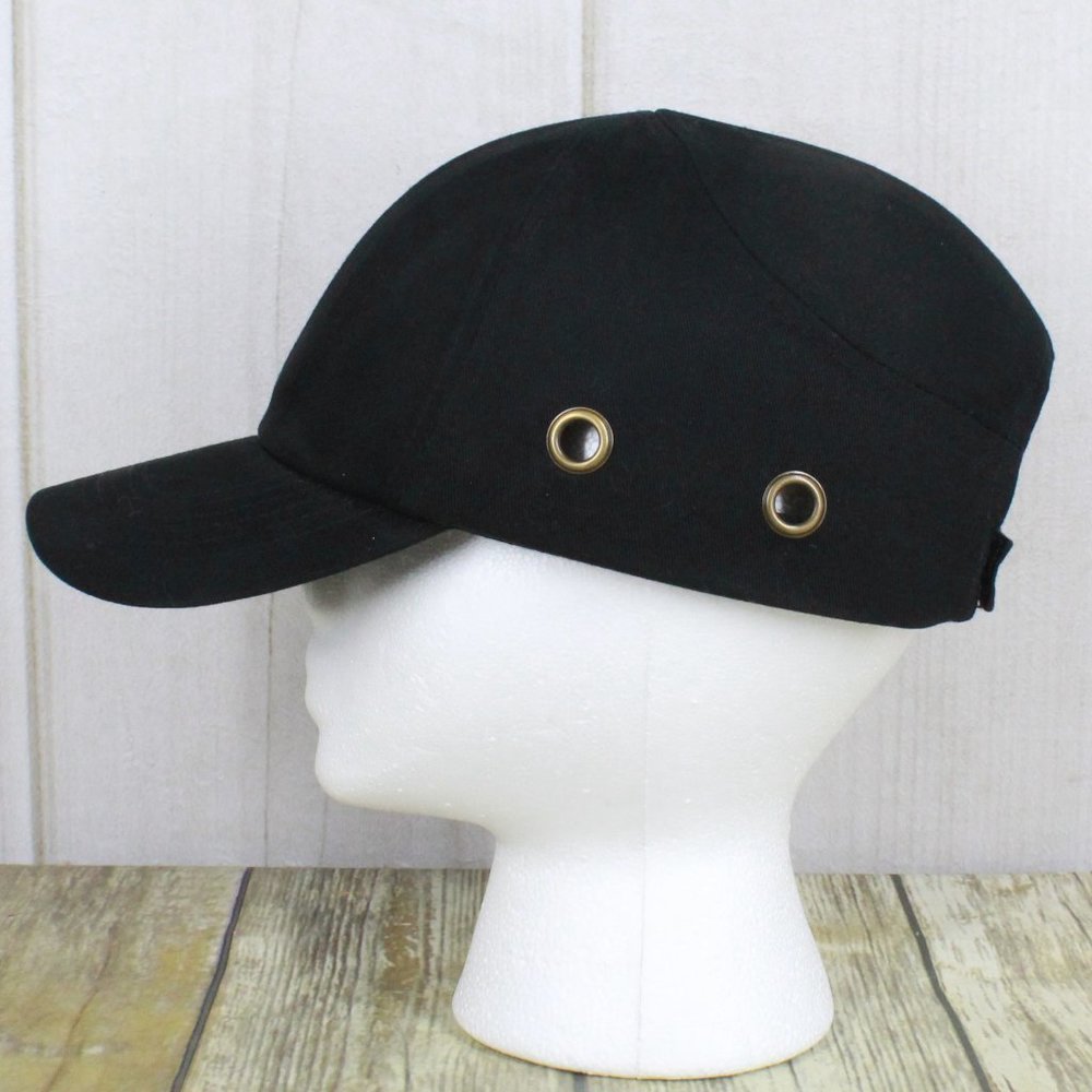 Condor Black Cotton Hook and Loop Vented Bump Cap Baseball Style - Picture 4 of 10